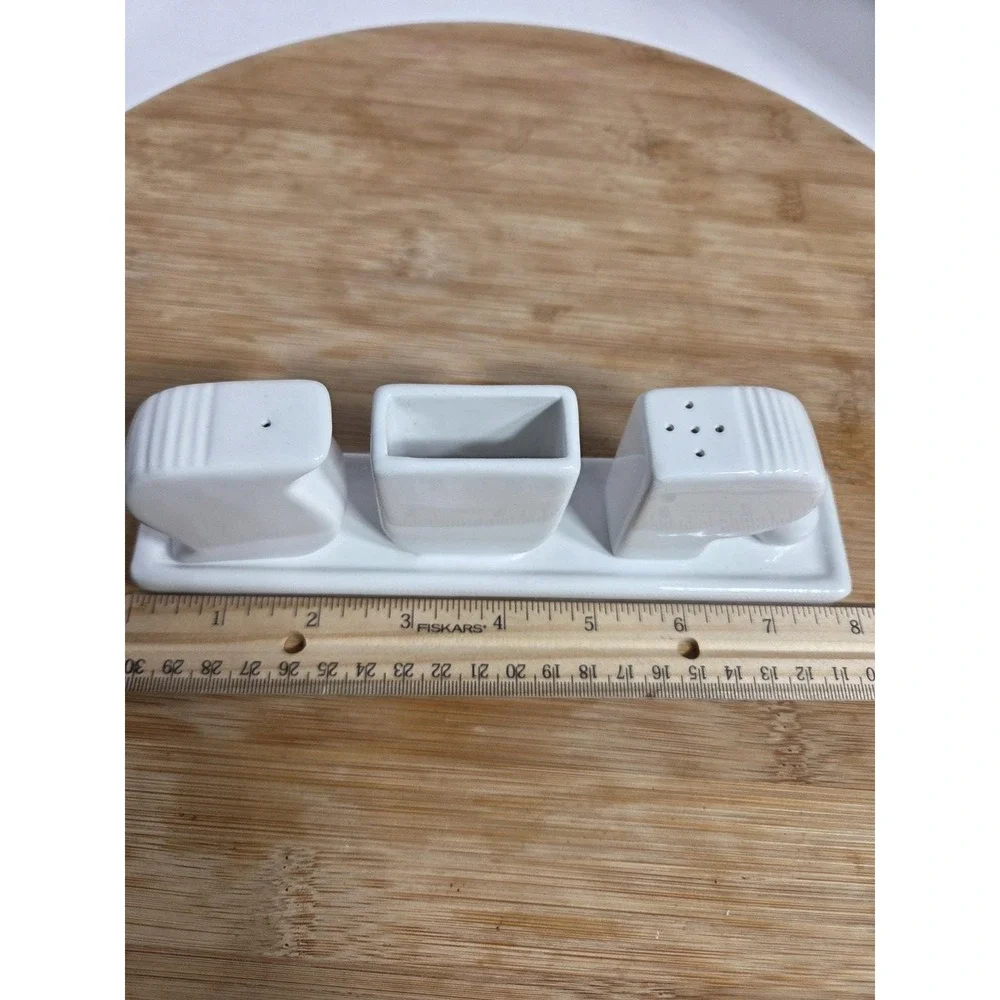 Salt and Pepper Shakers w Toothpick Holder Tray SUP